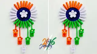 DIY Republic Day Wallhanging // Tricolor wall decoration ideas // 26th January special craft