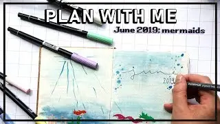 PLAN WITH ME // JUNE 2019 Bullet Journal // Mermaid Theme // littlemuch
