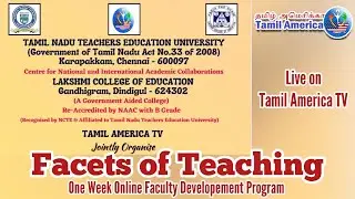 Day-7 Facets of Teaching - International Faculty Development Program  #TamilAmericaTV