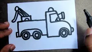 How to Draw a Tow Truck Very Easy | Tow Truck Drawing for Kids | Vehicle Drawing Easy |