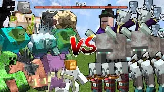 ALL MUTANT MOBS vs RAID (7 WAVES) | Minecraft Mob Battle