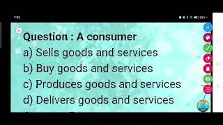 A consumer :-  (a) Sells goods and services(b) Buy goods and services(c) Produces goods and services