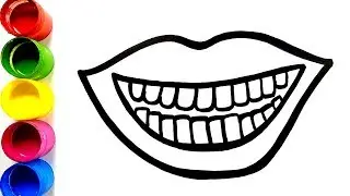 Learn Colors with Lips and Teeth Painting Video for Kids | Lips Drawing and Coloring | Colorsfun