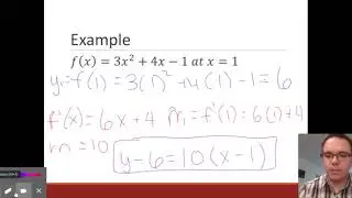 Equation of Tangent Line Given X Value
