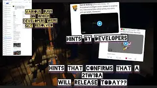 MINECRAFT 1.17,HINTS THAT CONFIRMS THAT A 21W18A MIGHT RELEASE TODAY, BUG FIXES, ORE VAINS, ETC.