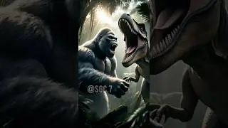 Gorilla 🦍 Vs Dinosaur 🦖 | 😱 #ai #trending #video