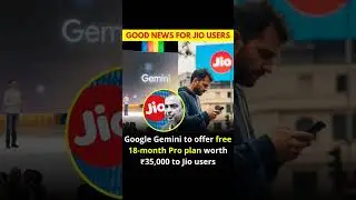 ⚡ Jio + Google Gemini = Free Premium Access!  #free #jio #gemini #premium #news