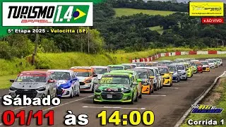 🔴 TURISMO 1.4 BR | Corrida 1 | 5&ordf; Etapa 2025 | Velocitta (SP) | Ao Vivo
