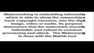 Project Based Learning- Digital Watermarking of Images using Matlab