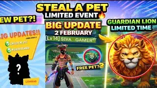 Steel a pet 2 February big update 🤯 lionhead #freefire #newupdate #sivagamer07 