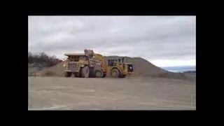 Cat 988 wheel loader at a Tower Rock Stone Co. quarry