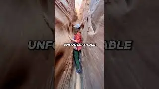 Squeezing Through Spooky Slot Canyon.