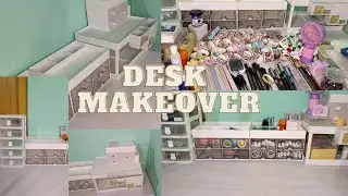 💫Aesthetic pintresty style desk makeover 🎀||stationary organisation #desksetup #deskdecor 