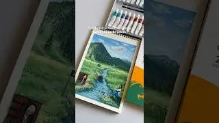 Pahalgam Kashmir🍃 #painting #art #drawing #kashmir #minivlog #travel