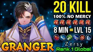SHOW NO MERCY 20 Kill without Death! Granger 89% Win Rate - Top 1 Global Granger by Z e r s y - MLBB