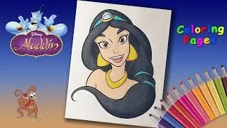 Coloring Princess Jasmine Aladdin Coloring Pages  Disney Princess Coloring Book