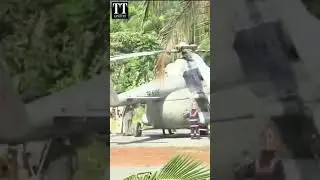 New helipad sinks as President Murmu's #helicopter  lands in #Kerala