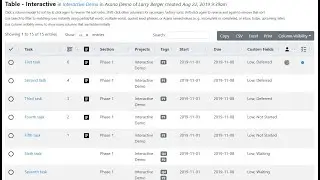 Asana2Go: Interactive Tables