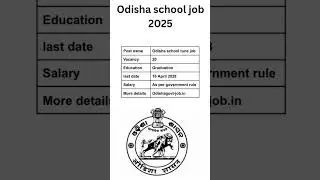 odisha school  peon . clerk. job recruitment 2025 ..