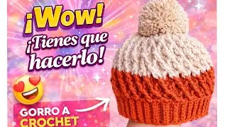🌈Que Belleza de Tejido! 😯 No pasa de moda | GORRO A CROCHET tutorial paso a paso