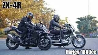 ZX-4R VS 1800cc Harley Davidson | No Mercy!