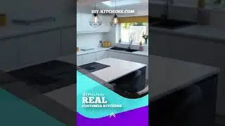 Luca Gloss White & Graphite Handleless Kitchen - 2300 - DIY Kitchens