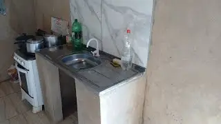 Olha só como ficou a pia de Cidinha lavar louça