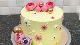 tall cake flowers 🌷 cake new  design idea 💡😍 #cake #cakedecorating #virelvideo