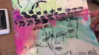 Mirror Image Tissue Stamping by Dina Wakley