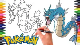 Comment Dessiner LE POK&Eacute;MON L&Eacute;VIATOR (Gyarados) FACILEMENT ! #130 | G&Eacute;N&Eacute;RATION 1