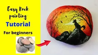 Easy fox painting rock and Stone| animal|rock painting tutorial |easy rock painting scenery|part 40