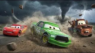 Cars Race Through a Massive Tornado 🌪️🚗 Extreme Survival Chase | Cars Toons 3D Animation