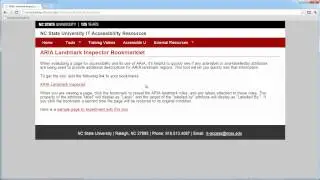 ARIA Landmark Inspector Tool