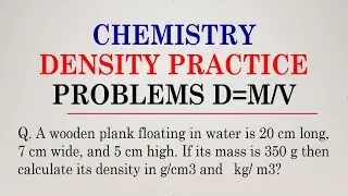 Chemistry Exam Questions and solutions| Density, Mass, Volume Worksheet |100% Pass in Numerical Prob