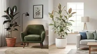 Fícus elástica na decoração | PLANTAS para a SALA de ESTAR