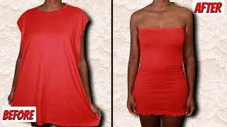 OVERSIZED T-SHIRT TO RUFFLE DRESS | THRIFT FLIP