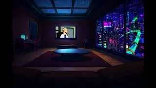 Ambient | Cozy Thunderstorm Rain | Watching Tv | Futurama Style Apartment | City | Night| Background