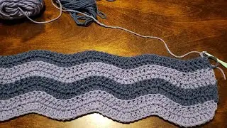 Textured ripple stitch crochet blanket