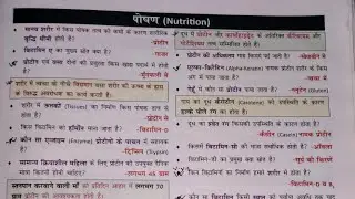 पोषण |Nutrition| Biology Ncert oneliner science #ncert #biology @RatansirPatna #oneliner, सार संग्रह
