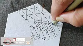 Inktober2020 - JackStripes - Tangle Patterns - on a Hexagonal Zentile