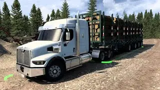 Western- Star 49x Trailer Logging Mod ATS Manac -  Logiteck G29 - Gameplay ULTRAWIDE