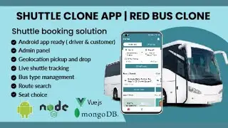 Shuttle Clone App | Instant Ride With Office Commuter Ride || Make Bus ticket booking app | redbus