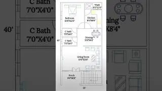 Best Ground Floor Plan | 1 BHK Vastu House Plan | 20X40 Size Plan Ideas 🏠 #floorplan #vastu #design