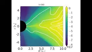 GRMHD Simulation of a Hydrodynamic Torus on an Orbit Around the Black Hole.