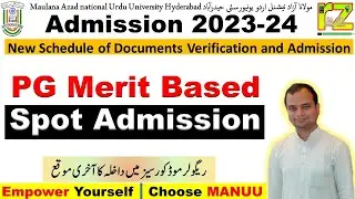 PG Merit Based Courses Spot Admission | MANUU M.A Admission | #MANUU #RizwanZahir