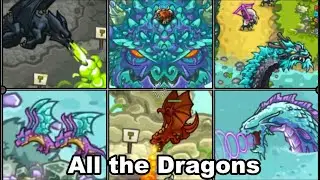All Dragons in Kingdom Rush #kingdomrush  #towerdefence  #gameplay #walkthrough #dragon #dragonball