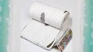 Beautiful Hand Stitched Kantha Quilt