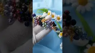 Universal accessory for hairstyle, multi-colored hair vine of beads, веточка из бусин