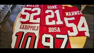 SF 49ers Stitched Nike Limited Jerseys 2012-2022! Willis, Gore, Garoppolo, Bosa, and Warner!