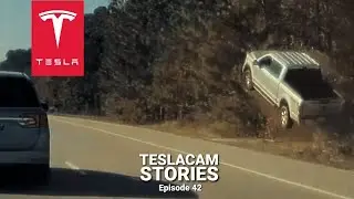 ПИКАП СОВЕРШАЕТ БОЛЬШОЙ СКАЧОК НА СКОРОСТИ ШОССЕ | ИСТОРИИ TESLACAM №42
